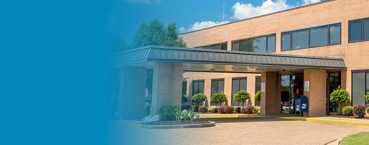Welcome sign and front entrance at Baptist-Tipton medical center